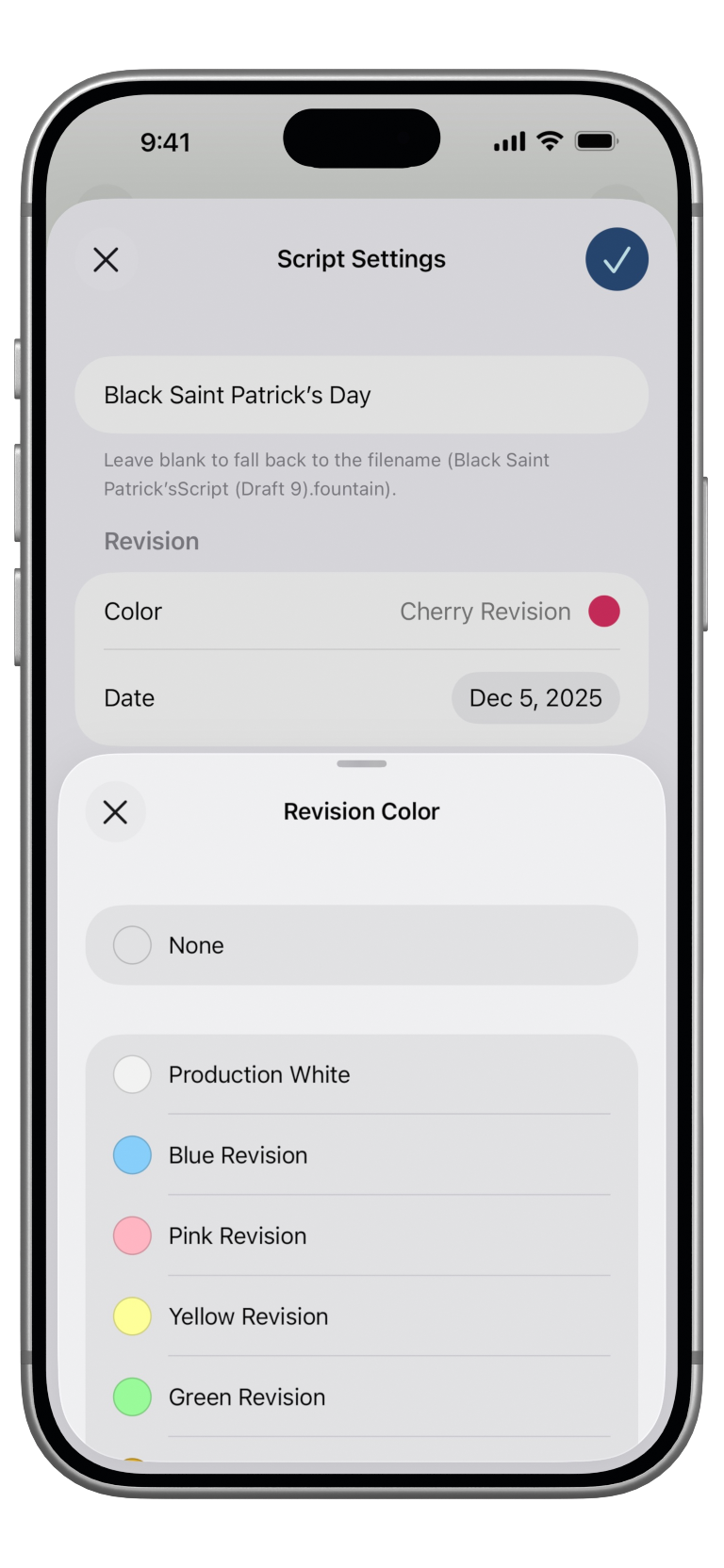 Script Sides running on a silver iPhone